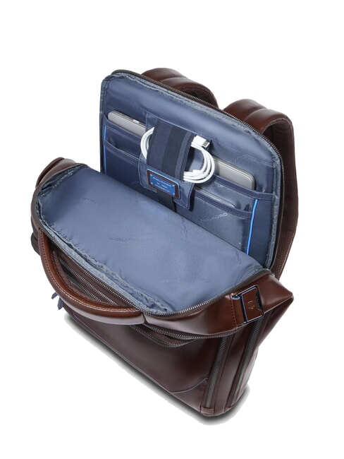 BLUE SQUARE Mochila de cuero Fast-Check para port&aacute;til de 15,6" CAOBA - Mochilas para port&aacute;til