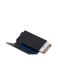 PIQUADRO URBAN tarjetero de metal y cuero gris negro - Carteras Hombre - 2