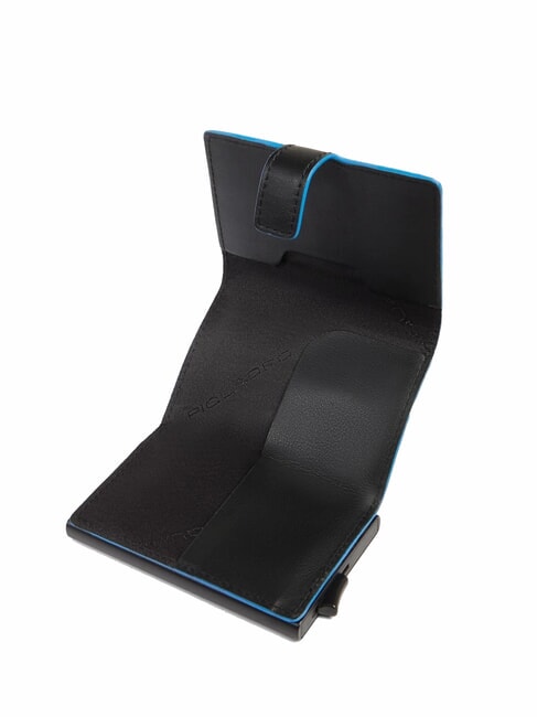 ATLAS Tarjetero automático de metal y piel negro - Carteras Hombre