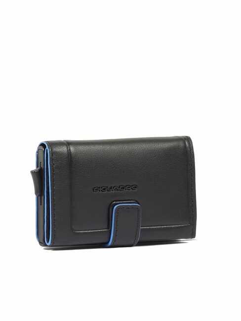 ATLAS Tarjetero automático de metal y piel negro - Carteras Hombre