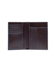 PIQUADRO BLUE SQUARE Cartera vertical de cuero CAOBA - Carteras Hombre - 2
