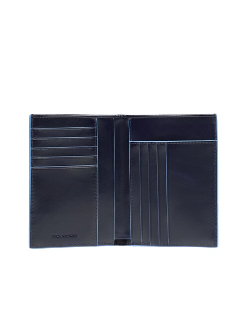 BLUE SQUARE Cartera vertical de cuero azul - Carteras Hombre
