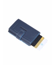 PIQUADRO ATLAS Tarjetero automático de metal y piel azul - Carteras Hombre - 2