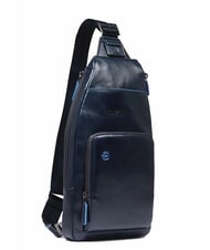 PIQUADRO BLUE SQUARE Mochila bandolera de piel con soporte para mini tablet azul - Bandoleras Hombre - 2