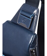 PIQUADRO BLUE SQUARE Mochila bandolera de piel con soporte para mini tablet azul - Bandoleras Hombre - 5