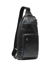 PIQUADRO BLUE SQUARE Mochila bandolera de piel con soporte para mini tablet negro - Bandoleras Hombre - 2