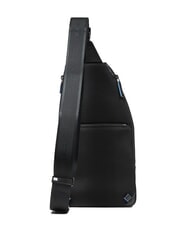 PIQUADRO BLUE SQUARE Mochila bandolera de piel con soporte para mini tablet negro - Bandoleras Hombre - 3