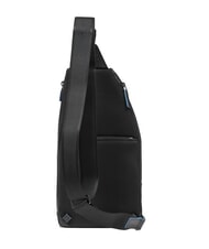 PIQUADRO BLUE SQUARE Mochila bandolera de piel con soporte para mini tablet negro - Bandoleras Hombre - 4