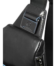 PIQUADRO BLUE SQUARE Mochila bandolera de piel con soporte para mini tablet negro - Bandoleras Hombre - 5