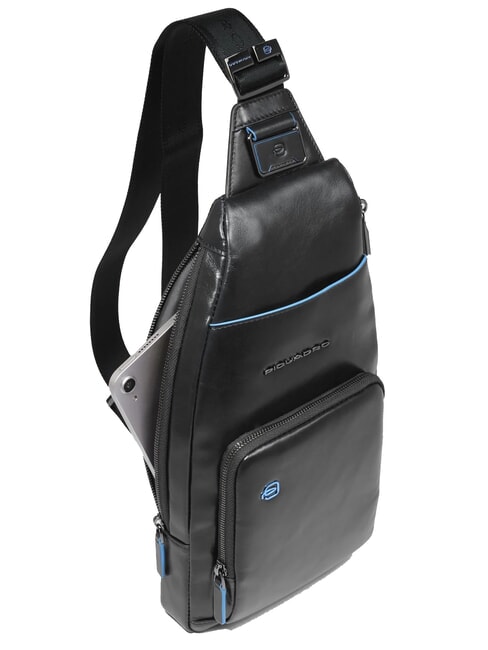BLUE SQUARE Mochila bandolera de piel con soporte para mini tablet negro - Bandoleras Hombre