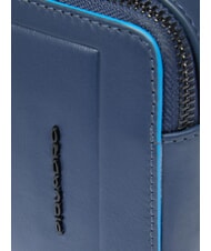 PIQUADRO ATLAS Estuche de piel para lápices con dos compartimentos azul - Fundas para tablet & Organizer - 3