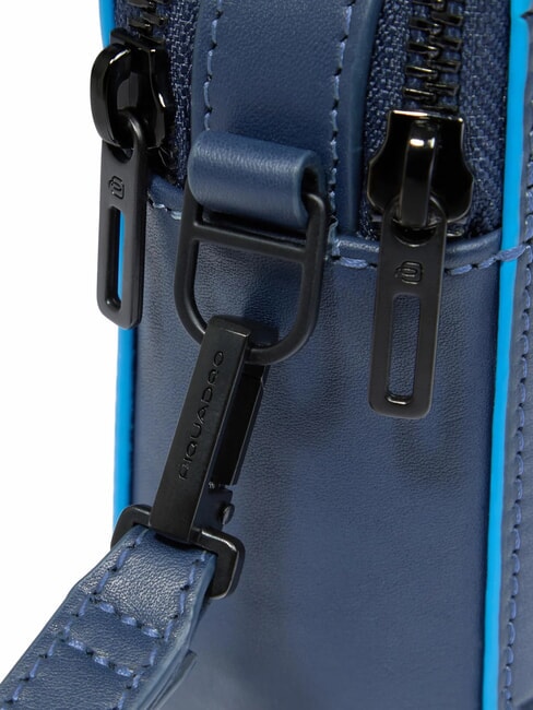 ATLAS Estuche de piel para lápices con dos compartimentos azul - Fundas para tablet & Organizer