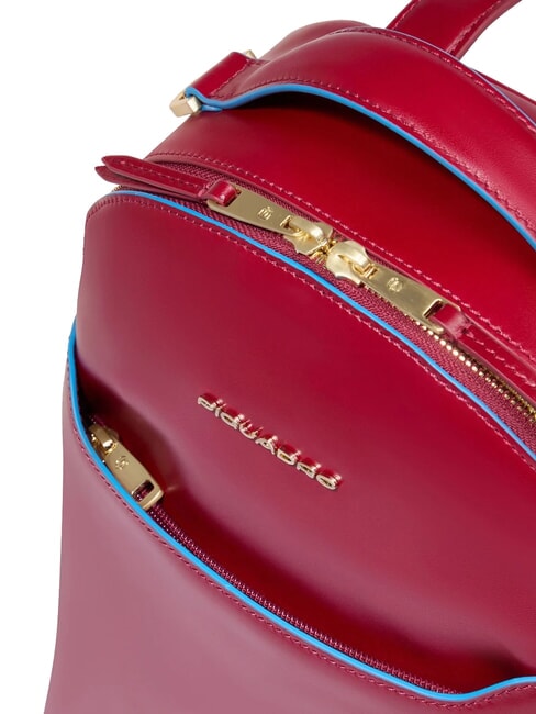 BLUE SQUARE Mochila de cuero ROJO - Bolsos Mujer