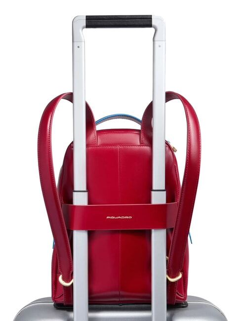 BLUE SQUARE Mochila de cuero ROJO - Bolsos Mujer