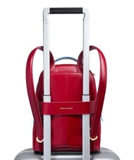 PIQUADRO BLUE SQUARE Mochila de cuero ROJO - Bolsos Mujer - 4