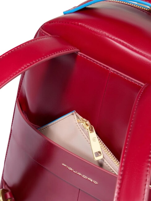 BLUE SQUARE Mochila de cuero ROJO - Bolsos Mujer