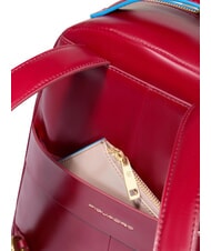 PIQUADRO BLUE SQUARE Mochila de cuero ROJO - Bolsos Mujer - 5