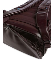 PIQUADRO BLUE SQUARE  Mochila de cuero para portátil de 15,6" CAOBA - Mochilas para portátil - 4