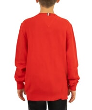 TOMMY HILFIGER TH KIDS Suéter de algodón de cuello redondo para niños carmesí intenso - Suéteres para niños - 2
