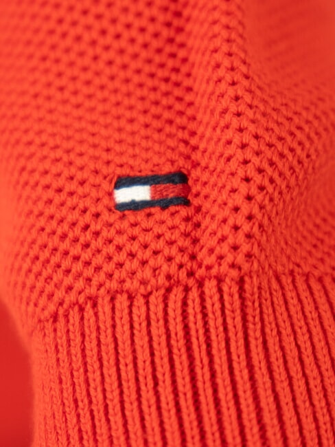 TH KIDS Suéter de algodón de cuello redondo para niños carmesí intenso - Suéteres para niños