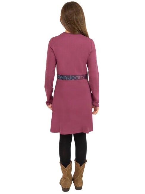 CK KIDS Vestido largo elástico con logo amaranto - Vestidos de niñas