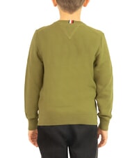 TOMMY HILFIGER TH KIDS Suéter de algodón de cuello redondo para niños putting green - Suéteres para niños - 2