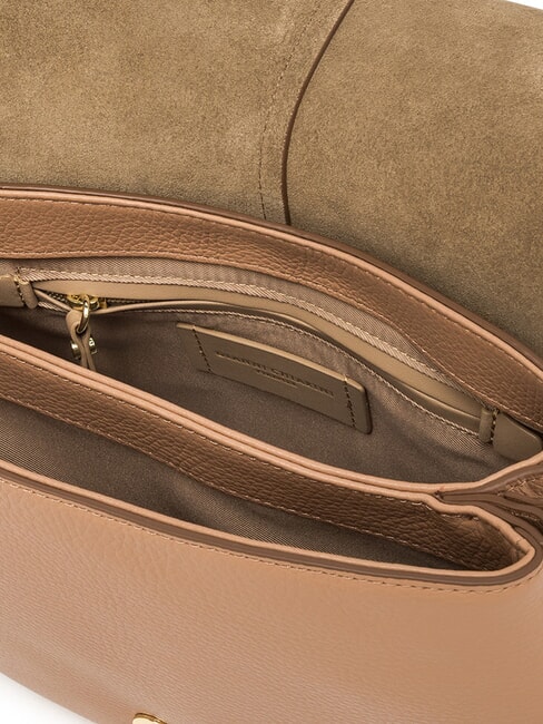 HELENA ROUND Bolso de piel con doble bandolera arcilla - Bolsos Mujer