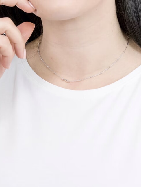 COCCOLE Collar de plata con corazones y esferas rodio - Collares