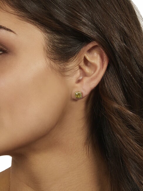 ICY DIAMONDS Pendientes de lóbulo cuadrados con circonita oro - Pendientes