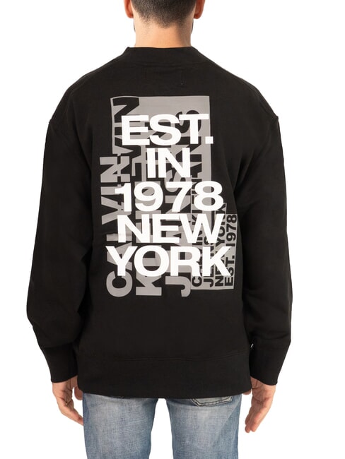 CK JEANS Sudadera de cuello redondo con estampado maxi y corte holgado ck negro - Sudaderas