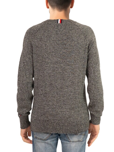 TH Su&eacute;ter de algod&oacute;n de cuello redondo con bordado del logo. negro / gris medio htr - Su&eacute;teres de los hombres