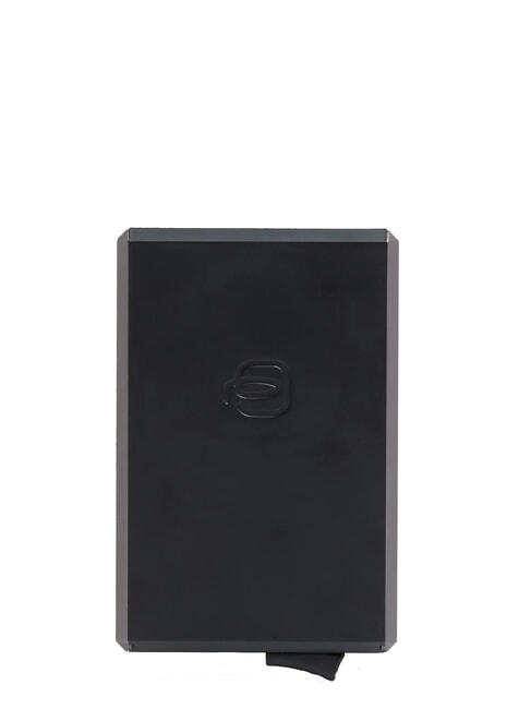 BLACK SQUARE tarjetero de cuero y aluminio negro - Carteras Hombre