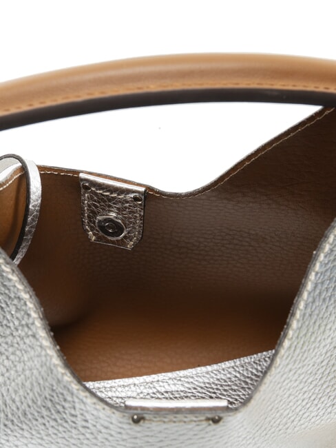 AURORA L Bolso de mano, con bandolera caramelo plateado - Bolsos Mujer