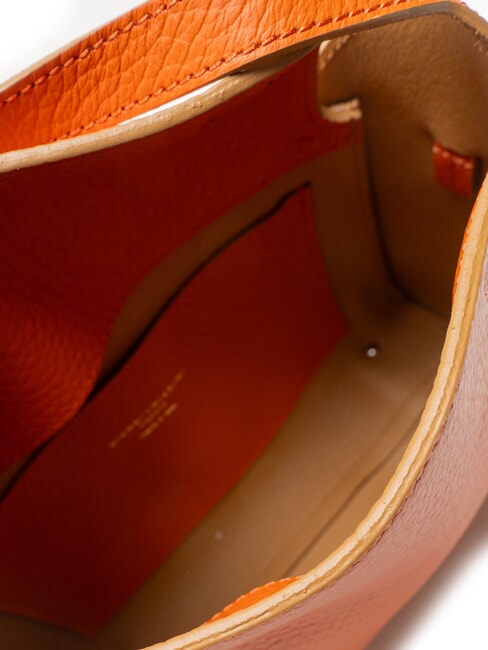 PENELOPE Bolso bandolera de piel con bandolera naturaleza coralina - Bolsos Mujer