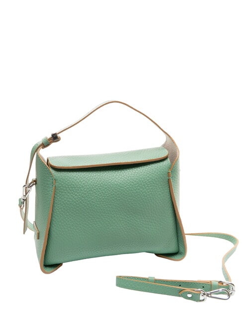 PENELOPE Bolso bandolera de piel con bandolera arena de menta - Bolsos Mujer