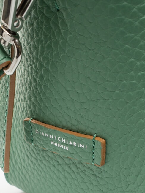 PENELOPE Bolso bandolera de piel con bandolera arena de menta - Bolsos Mujer