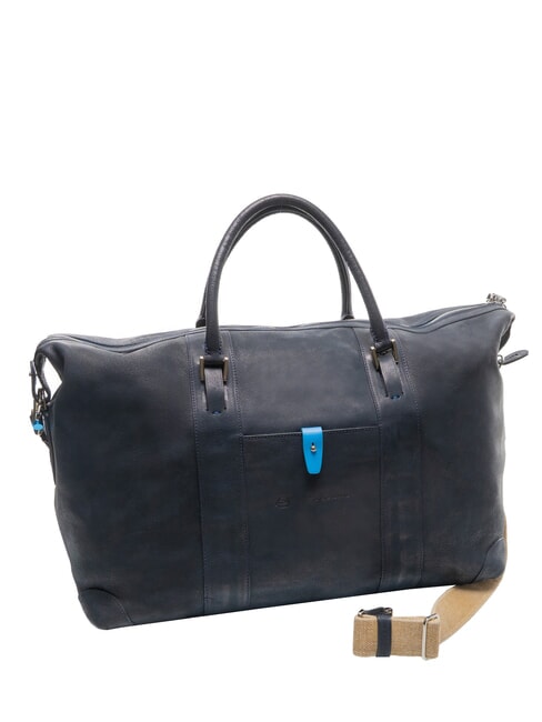 CAMPIONARIO - SARTORIA 2 Bolsa de lona grande de cuero con correa para el hombro azul/pitti - Bolsas de viaje