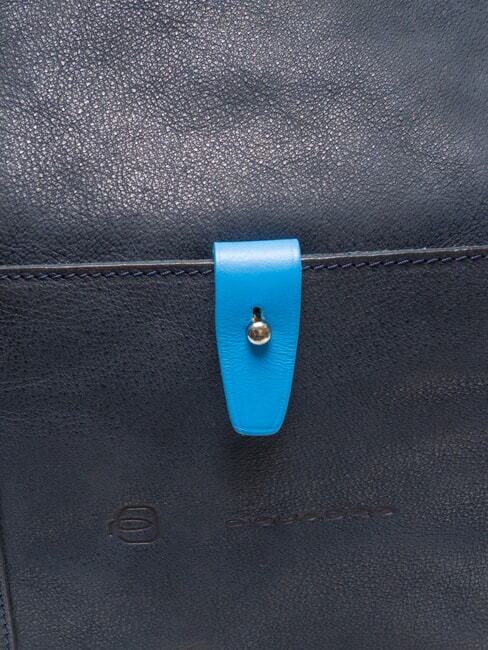 CAMPIONARIO - SARTORIA 2 Bolsa de lona grande de cuero con correa para el hombro azul/pitti - Bolsas de viaje