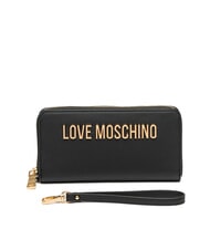 LOVE MOSCHINO LAMINATED BOLD LOVE Cartera grande con correa de muñeca negro - Carteras Mujer - 3
