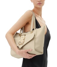 LOVE MOSCHINO LOVEBUG Bolso bandolera de compras con bolsillo Marfil - Bolsos Mujer - 5