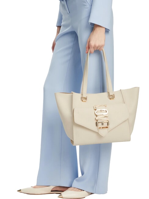 LOVEBUG Bolso bandolera de compras con bolsillo Marfil - Bolsos Mujer