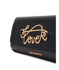 LOVE MOSCHINO SCRIPT Bolso con correa metálica para el hombro negro - Bolsos Mujer - 4
