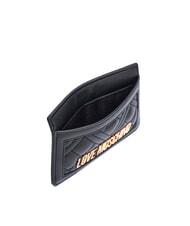 LOVE MOSCHINO QUILTED tarjetero plano acolchado negro - Carteras Mujer - 3
