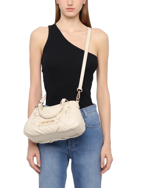 QUILTED Bolso con correa para el hombro Marfil - Bolsos Mujer