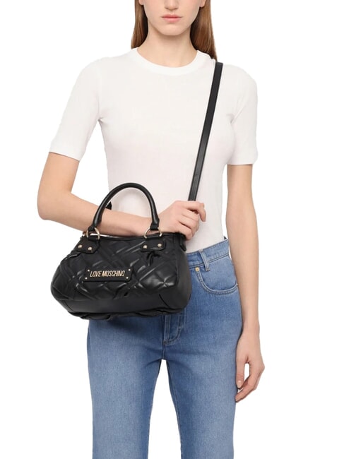 QUILTED Bolso con correa para el hombro negro - Bolsos Mujer