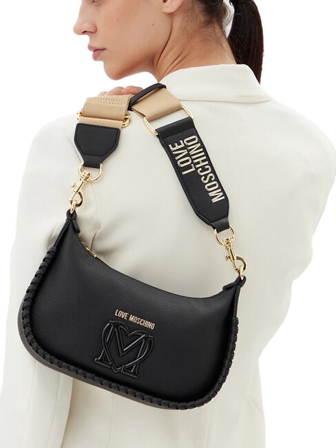 BRAIDED Bolso de hombro negro - Bolsos Mujer