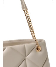 LOVE MOSCHINO GEOMETRIC Bolso bandolera con asas de cadena Marfil - Bolsos Mujer - 3