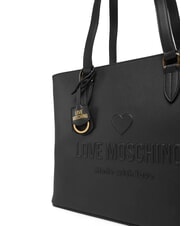 LOVE MOSCHINO LOVE EMBOSSED Bolso bandolera de compras negro - Bolsos Mujer - 3