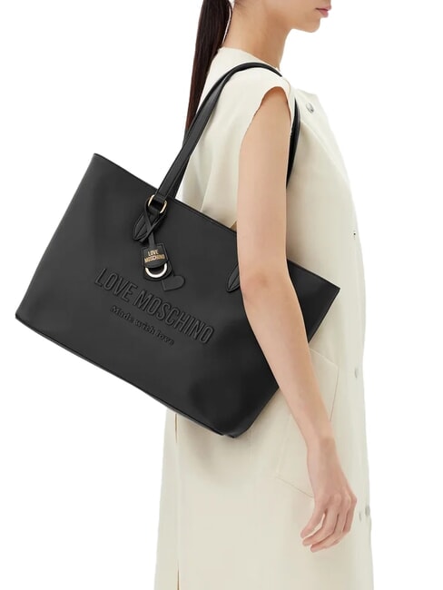 LOVE EMBOSSED Bolso bandolera de compras negro - Bolsos Mujer