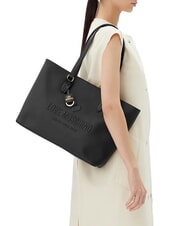 LOVE MOSCHINO LOVE EMBOSSED Bolso bandolera de compras negro - Bolsos Mujer - 5